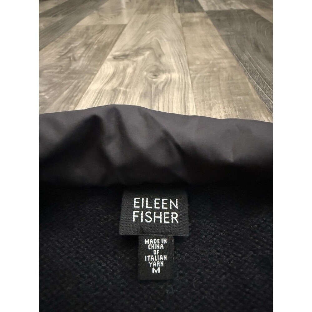 Eileen Fisher Gray 100% Merino Wool Sleeveless Sweater Vest Jacket Women Size M - Picture 3 of 7